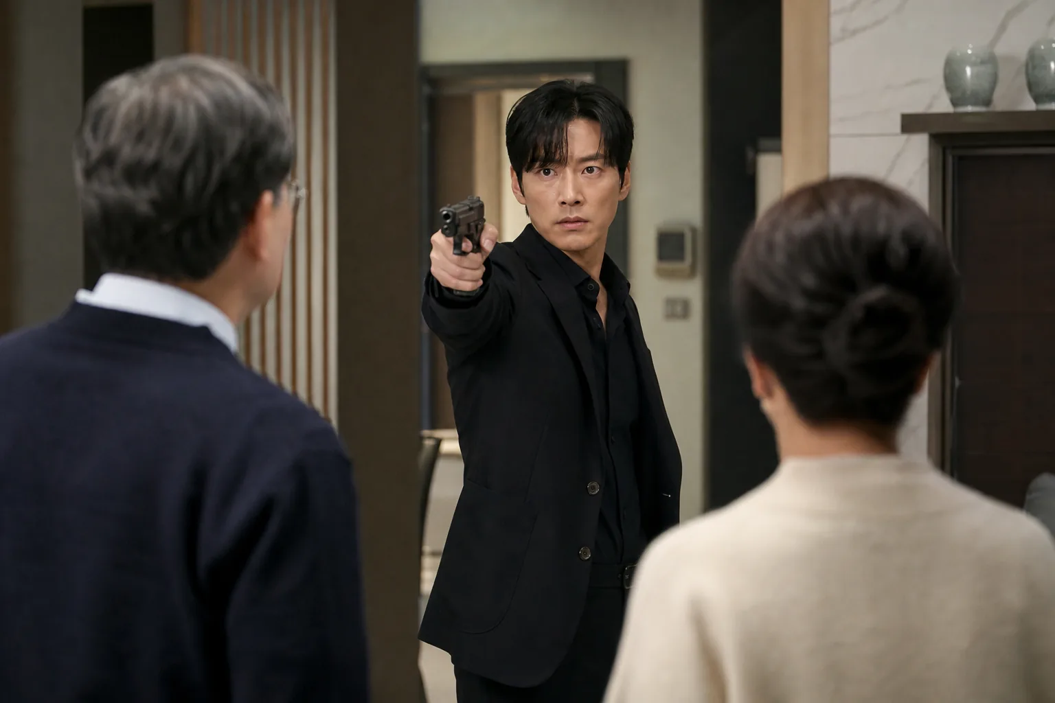 K-drama thriller scene inspired by The Husband confrontation