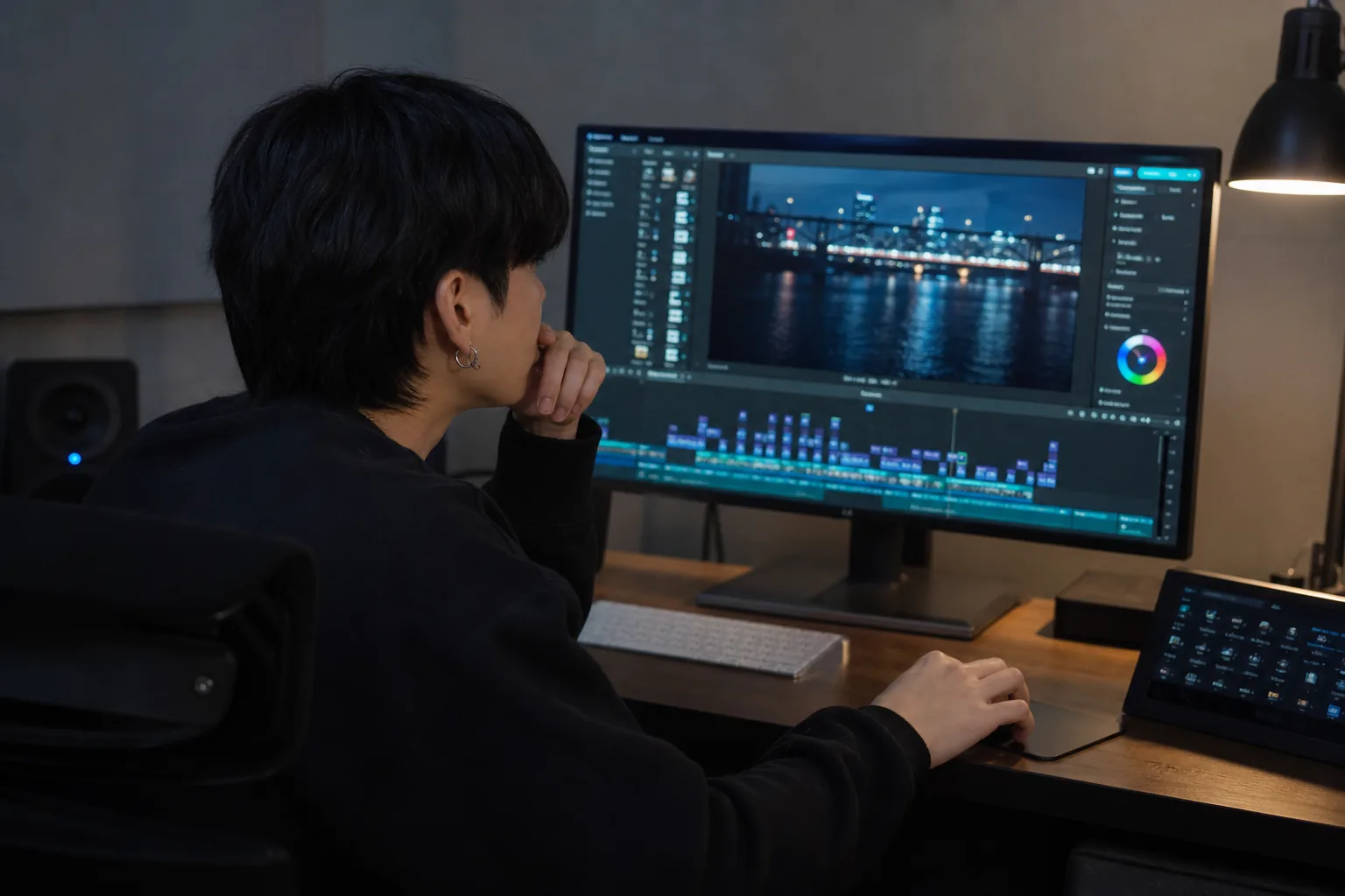 Video editing app timeline representing Jungkook CapCut account ID reaction