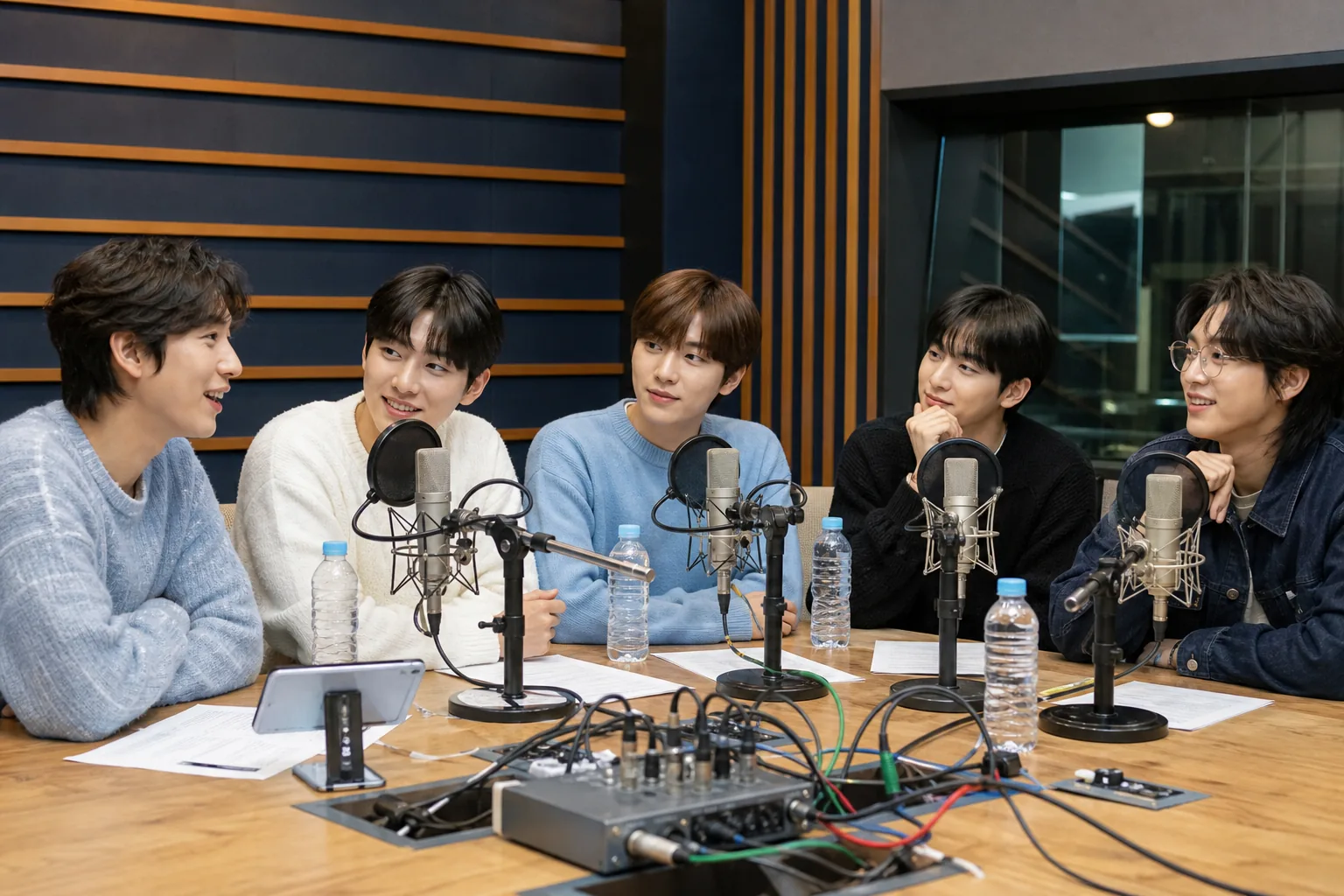 K-pop variety show studio discussion about idol friendships and agency rules