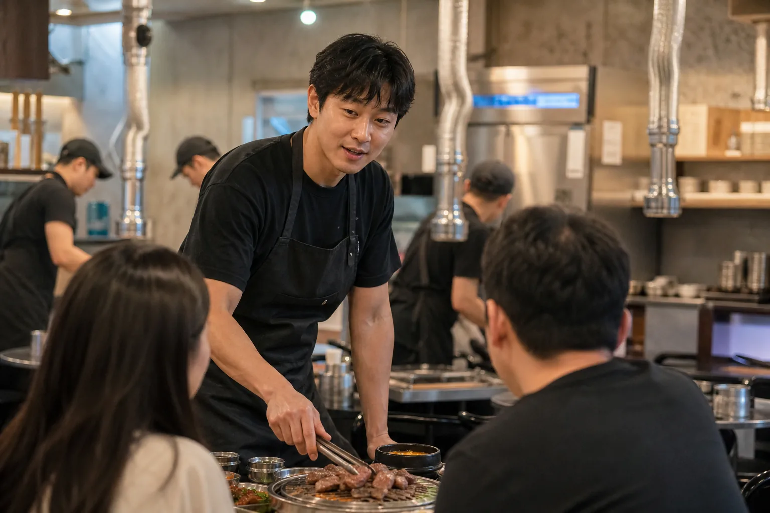 Actors discussing auditions and career uncertainty in a restaurant setting