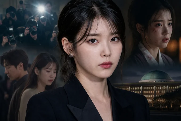 IU under media spotlight during a turbulent 2026 in Korean entertainment