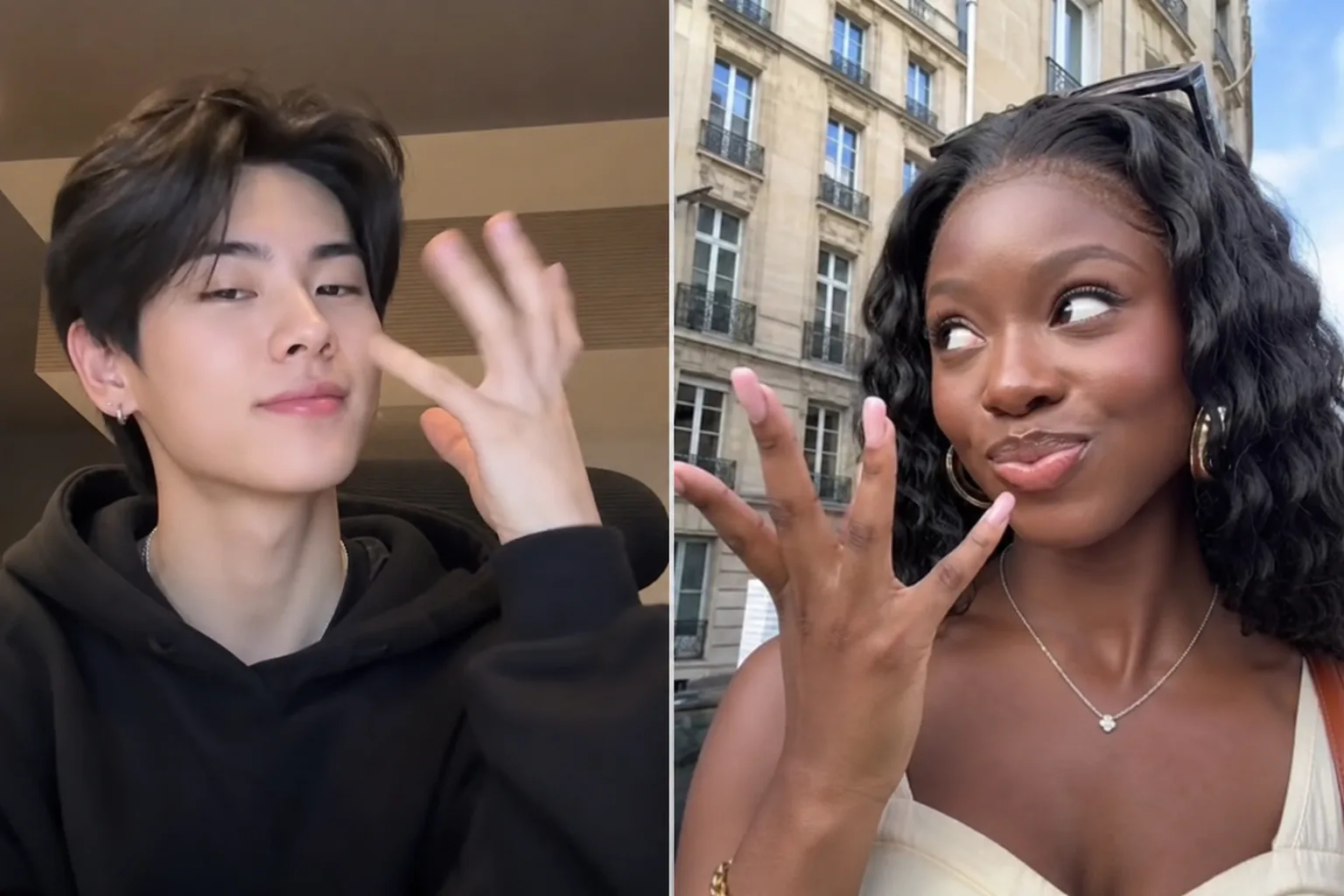 Social media discussion about a K-pop idol TikTok imitation