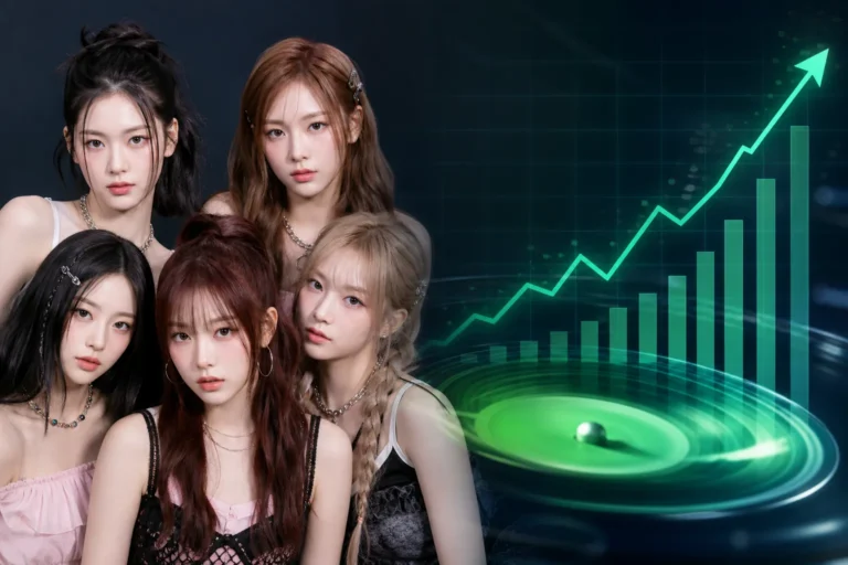 K-pop chart momentum visual for RESCENE Love Attack