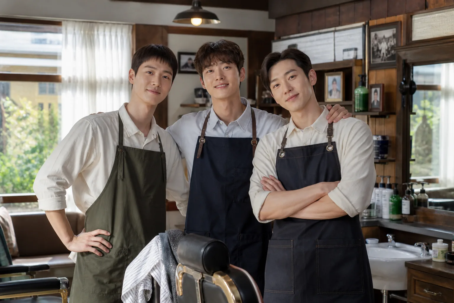 AI editorial image showing Korean variety show cast preparing for a village filming schedule