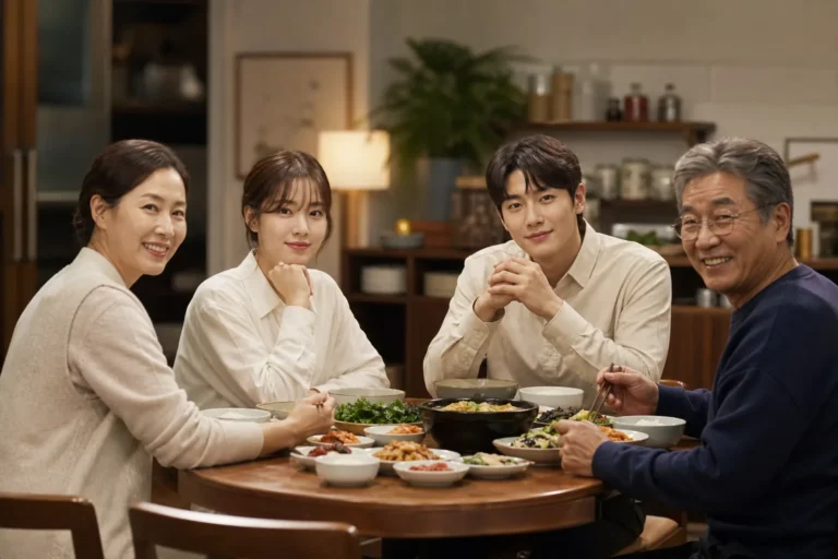 Editorial image representing the Korean family romance drama Love on the Menu