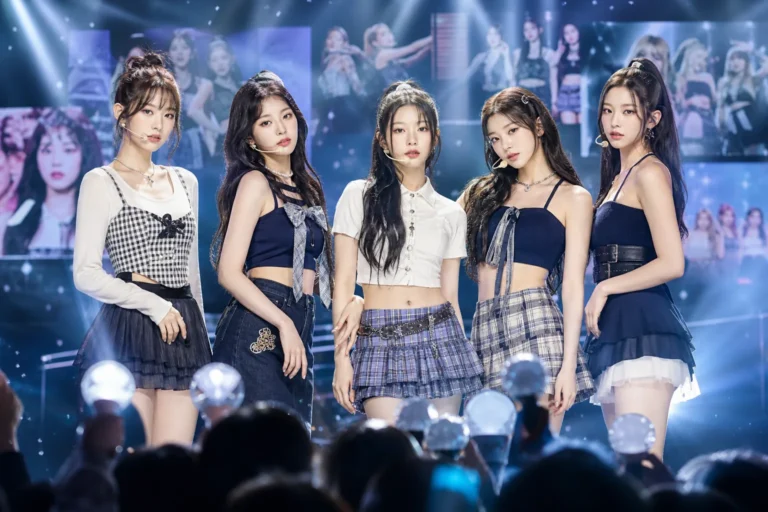 Editorial image representing RESCENE's K-pop chart reversal and small agency success