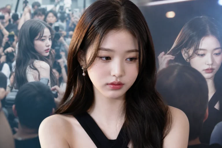 Editorial image representing IVE Jang Wonyoung discussing public attention and idol fame