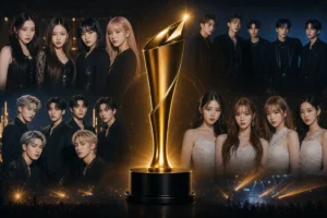 K-pop awards stage representing the 2026 The Fact Music Awards first performer lineup