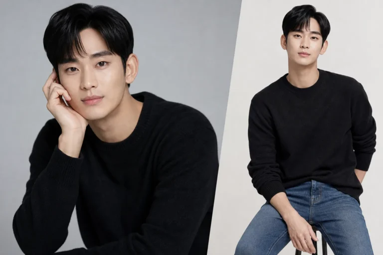 Kim Soo Hyun entertainment return represented by a professional studio photoshoot setup