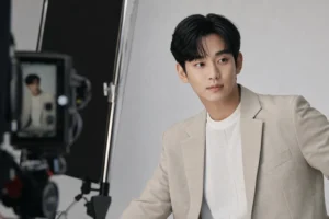 Editorial image for Kim Soo Hyun resuming activity with a fashion brand shoot
