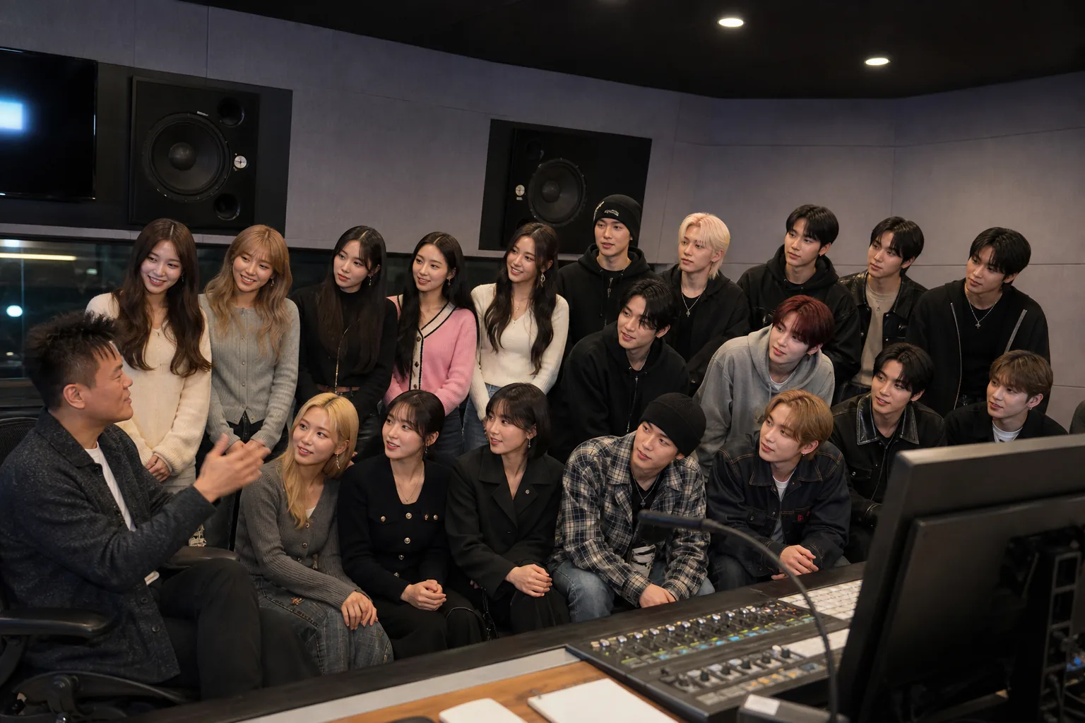 Recording studio console symbolizing K-pop artists gaining Grammy voting membership
