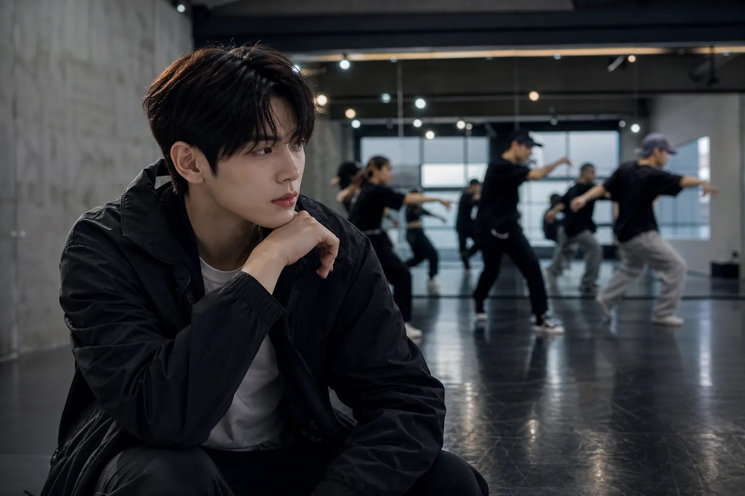 Modern dance studio representing Mnet Street World Fighter Directors War