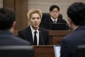 Song Mino court testimony military service attendance case editorial image