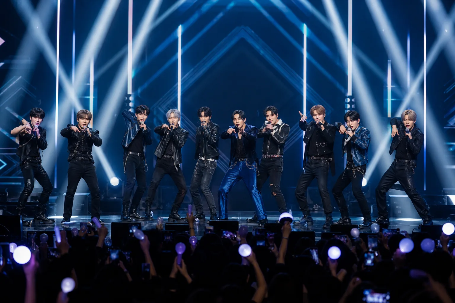 K-pop concert crowd image representing OMEGA X fans during the NO LIMIT tour