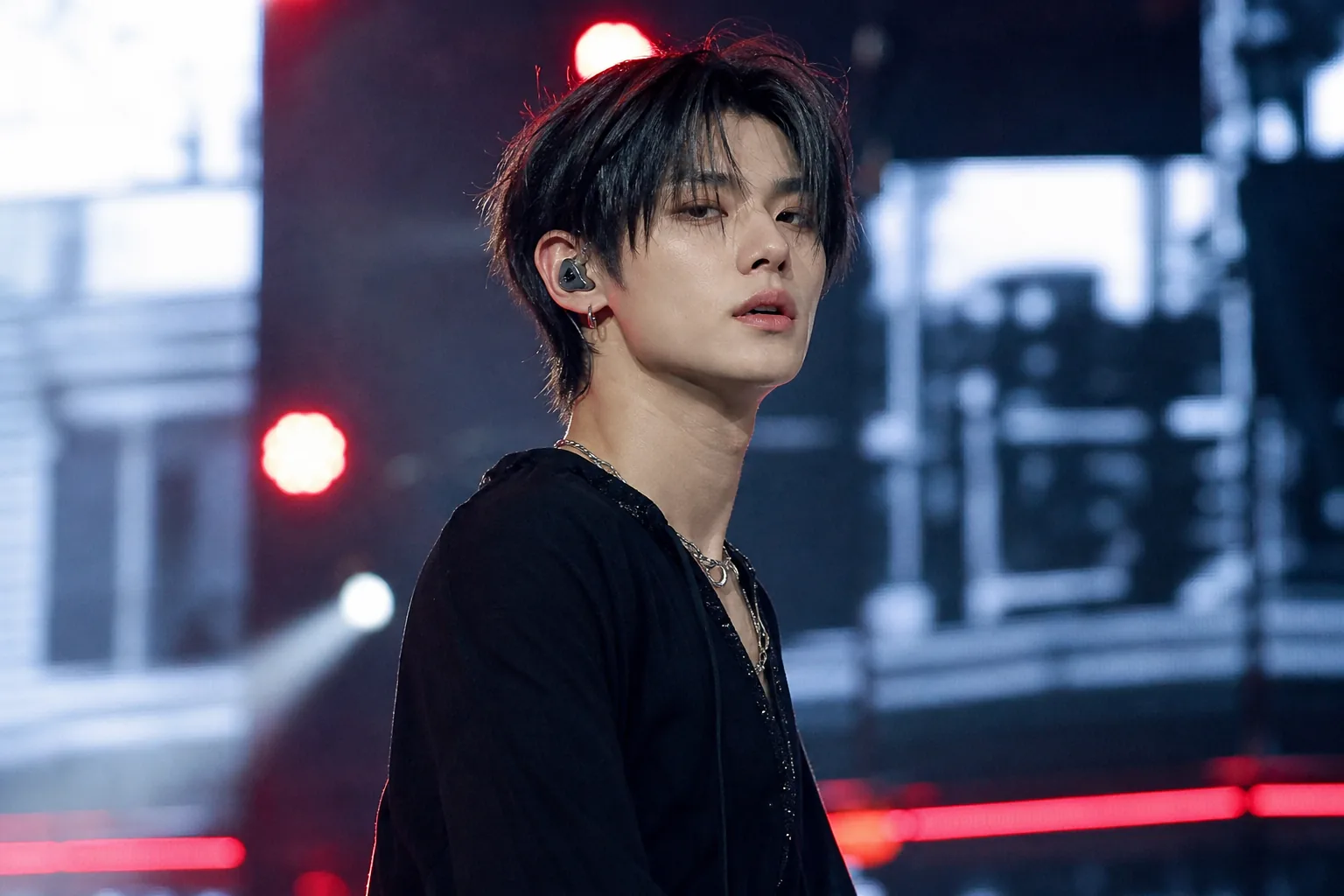 Modern music venue atmosphere explaining the international impact of Yeonjun's Z100 appearance