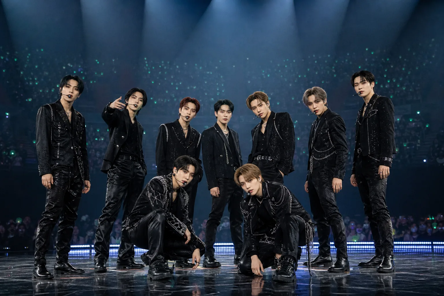 NCT 127 contract renewal context with Korean pop group stage lights