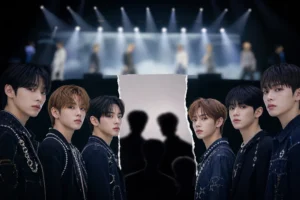 K-pop concert stage representing BAE173 fan-con uncertainty