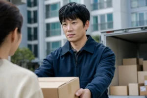 Ji Sung inspired apartment delivery scene for The Apartment Job preview