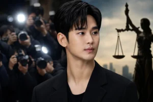 Korean entertainment industry spotlight representing Kim Soo Hyun comeback debate