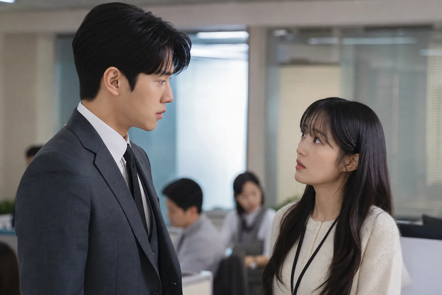 Nam Da Reum entering a modern office in My Bias My Boss style workplace romance