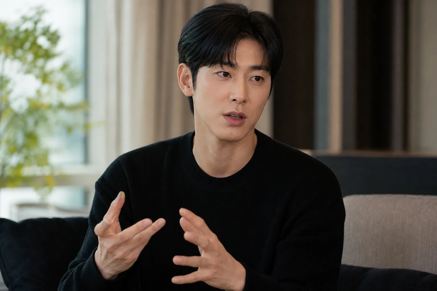 K-pop idol actor discussing public criticism and acting growth