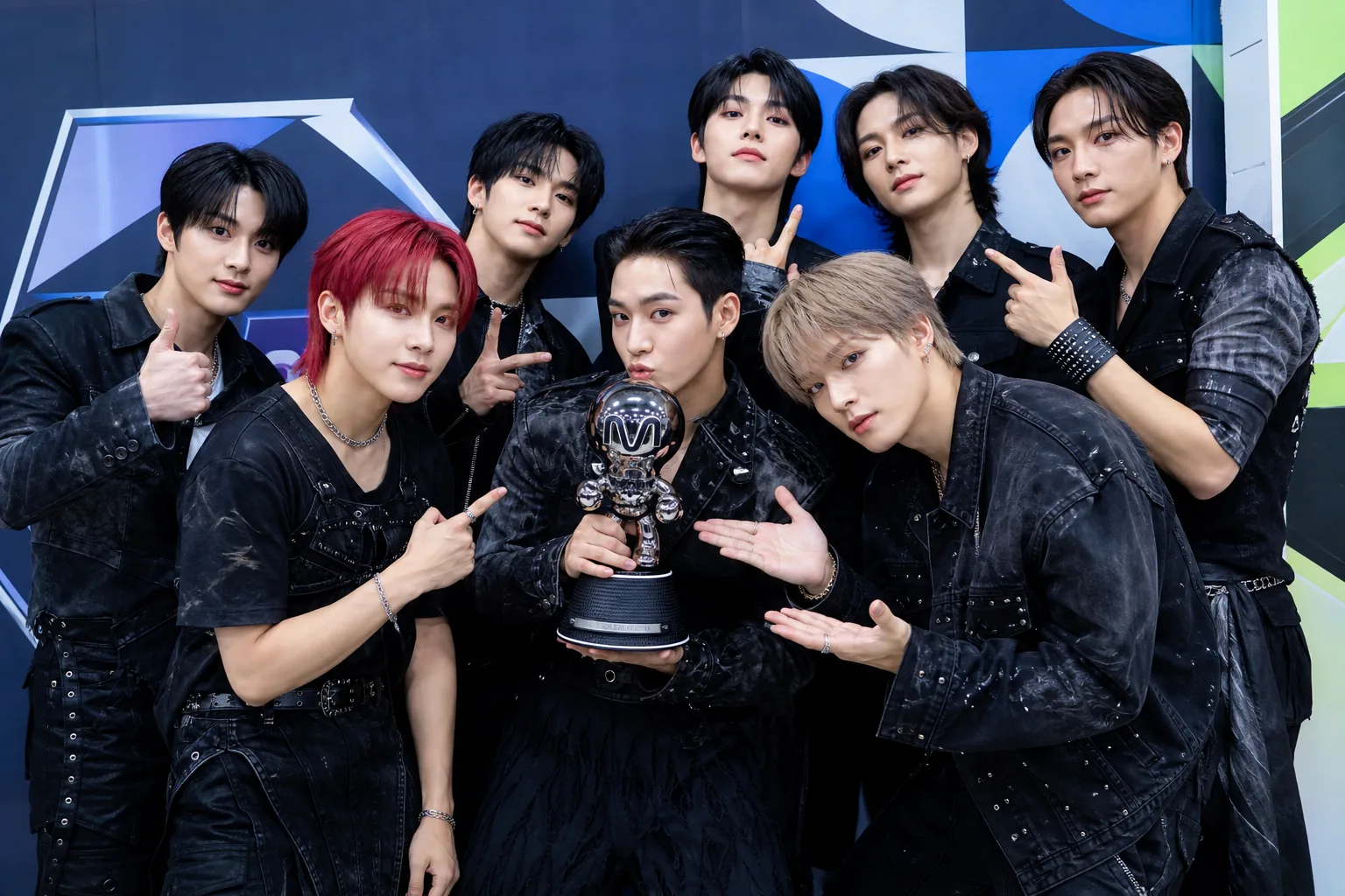 K-pop music show trophy moment for ATEEZ BAD