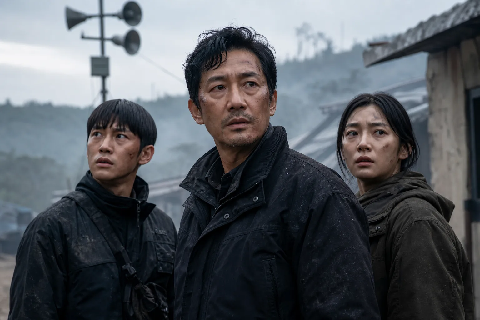 Movie theater audience watching a Korean sci-fi action thriller