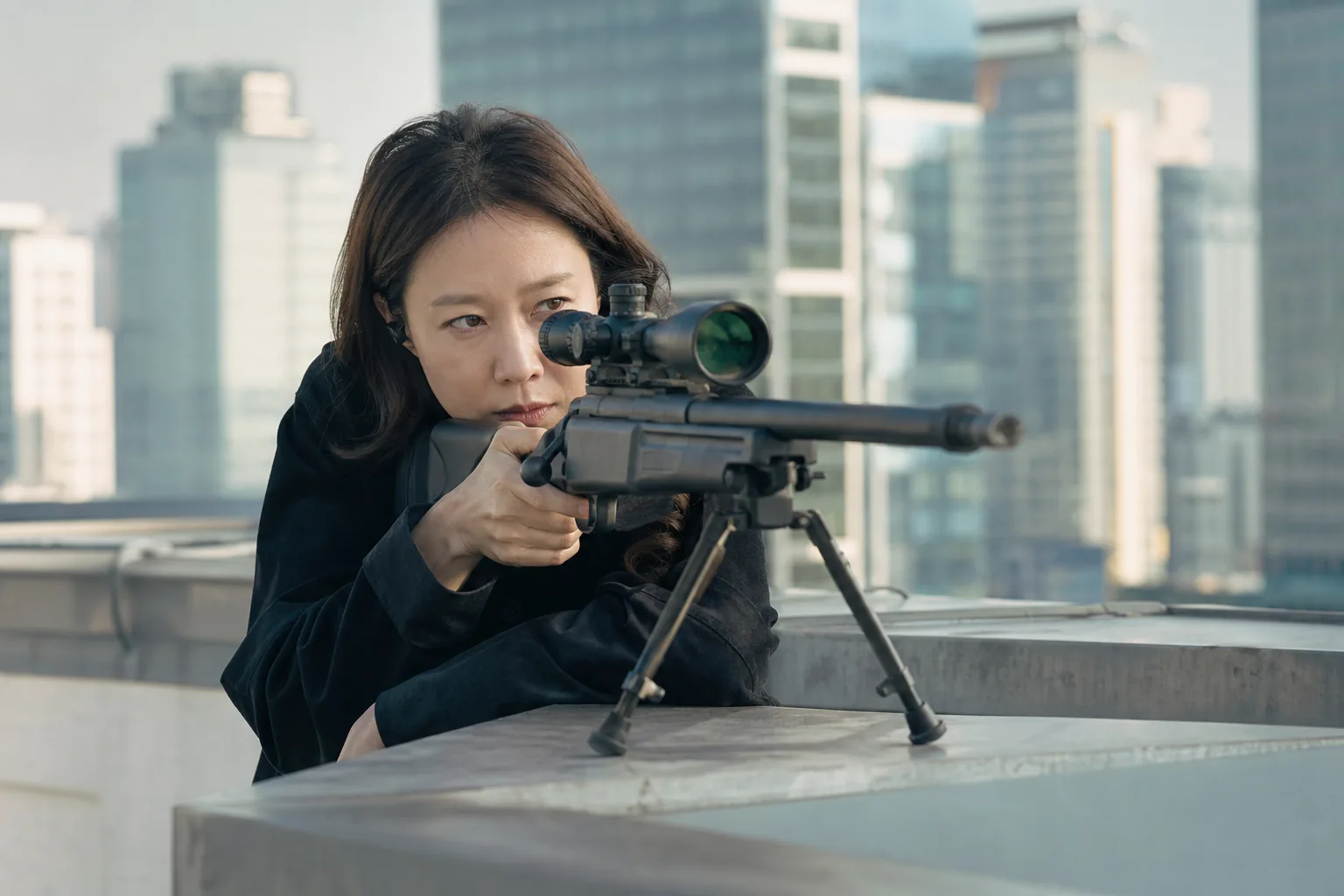 Korean drama action teaser showing a working mother with a hidden assassin identity