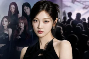 K-pop idol stage microphone representing aespa NingNing's comments on idol image