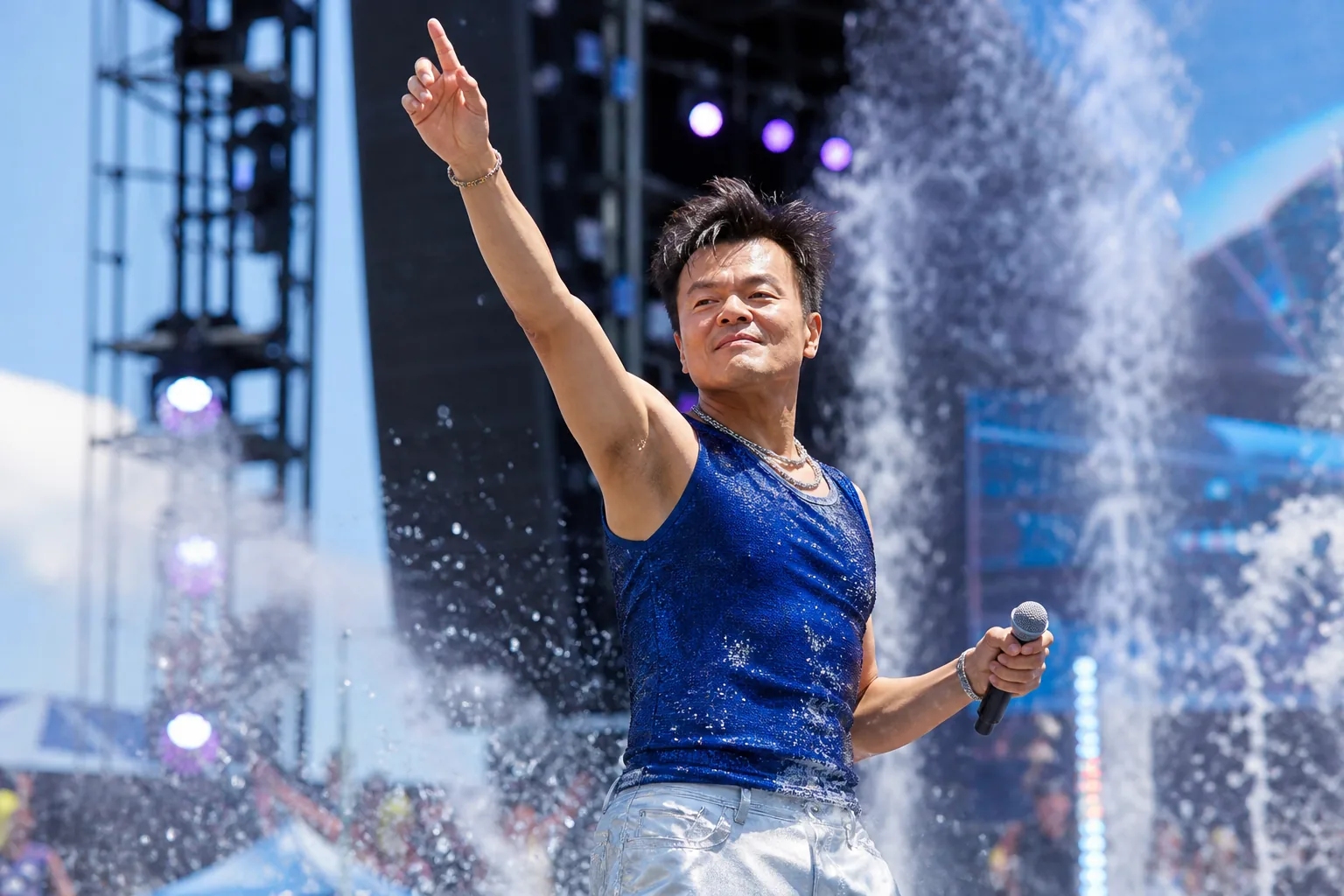 Summer K-pop festival stage concept for J.Y. Park WET comeback