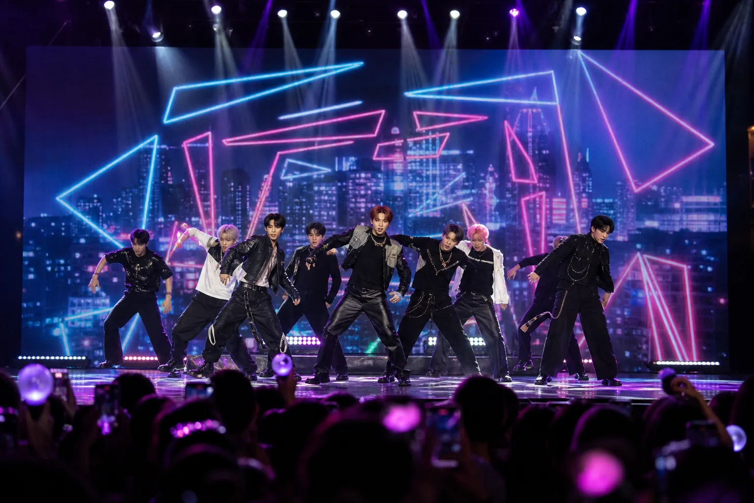 Vietnamese K-pop fans watching a cover dance performance in Hanoi