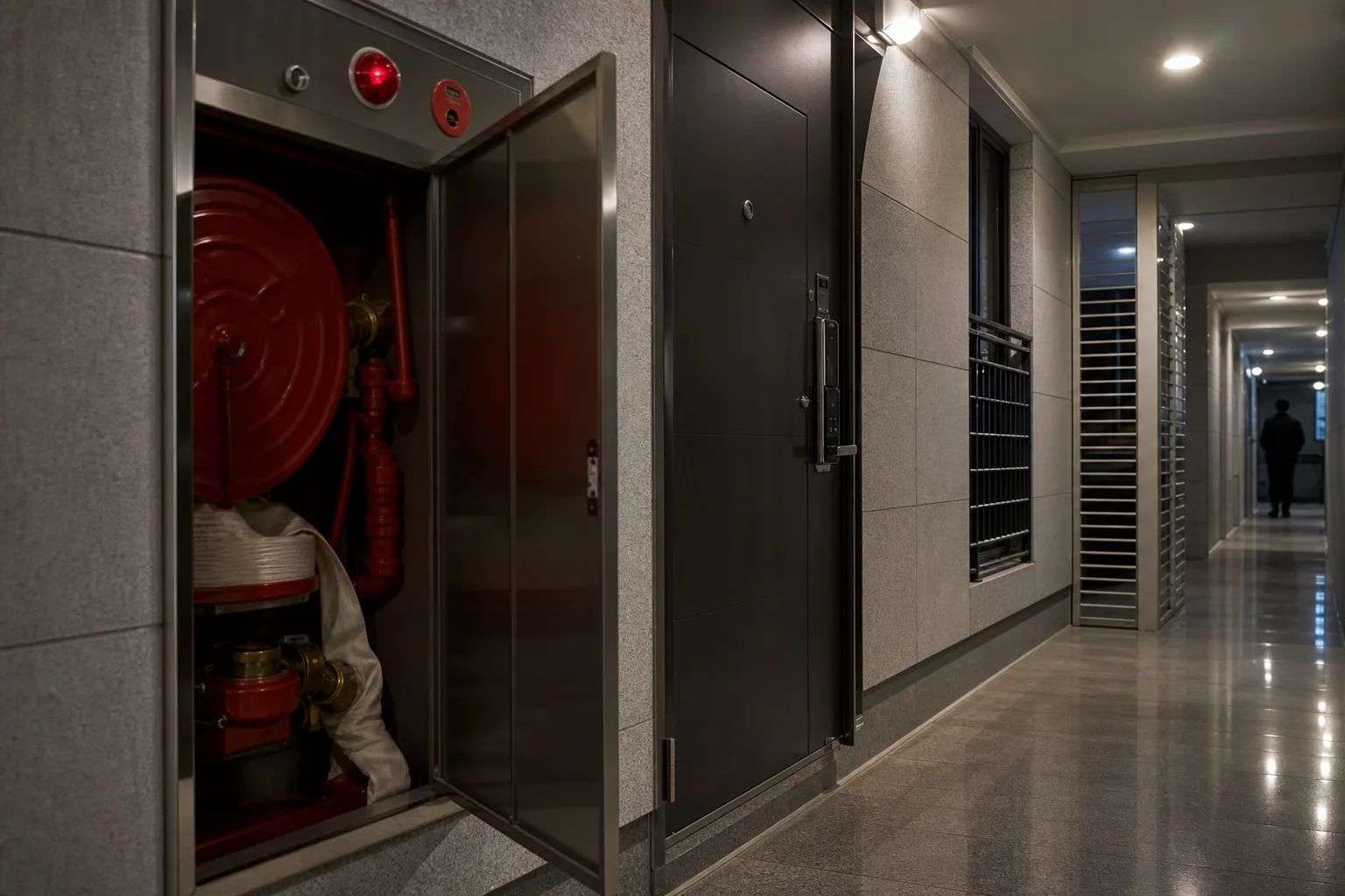 K-pop apartment corridor security concept related to Kyuhyun sasaeng story