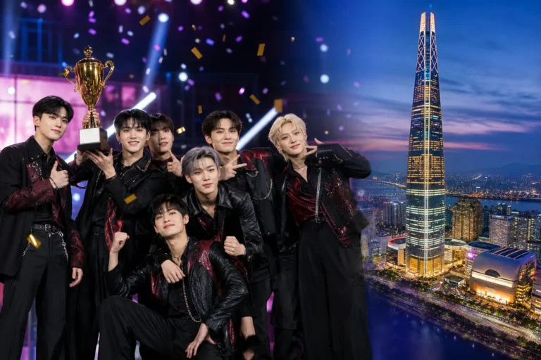 K-pop cover dance festival stage in Vietnam with performers under concert lights