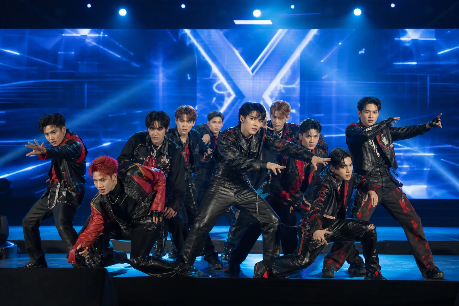 K-pop cover dance team rehearsing synchronized choreography for a Seoul final