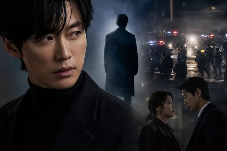 Dramatic Korean thriller scene inspired by Namkoong Min in The Husband