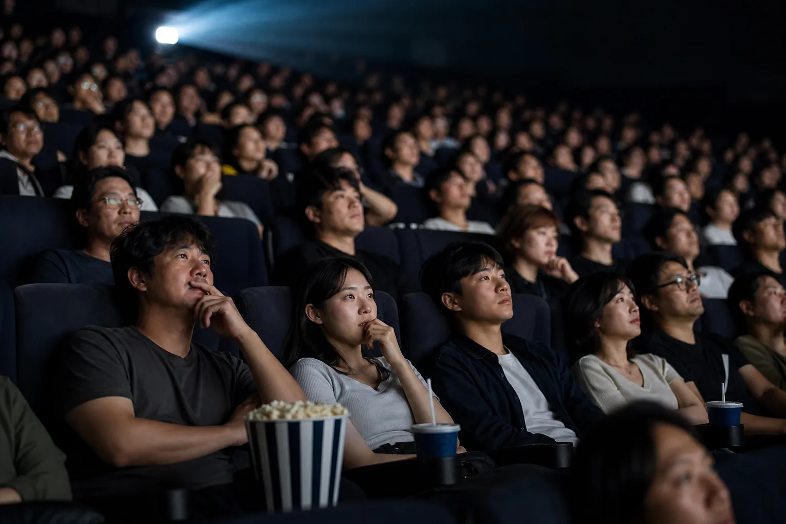 Cinematic coastal thriller atmosphere inspired by a Korean SF film setting
