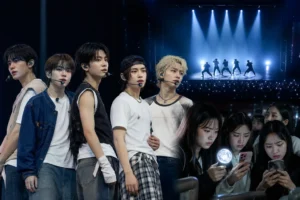 K-pop concert stage lights representing CORTIS first concert debate