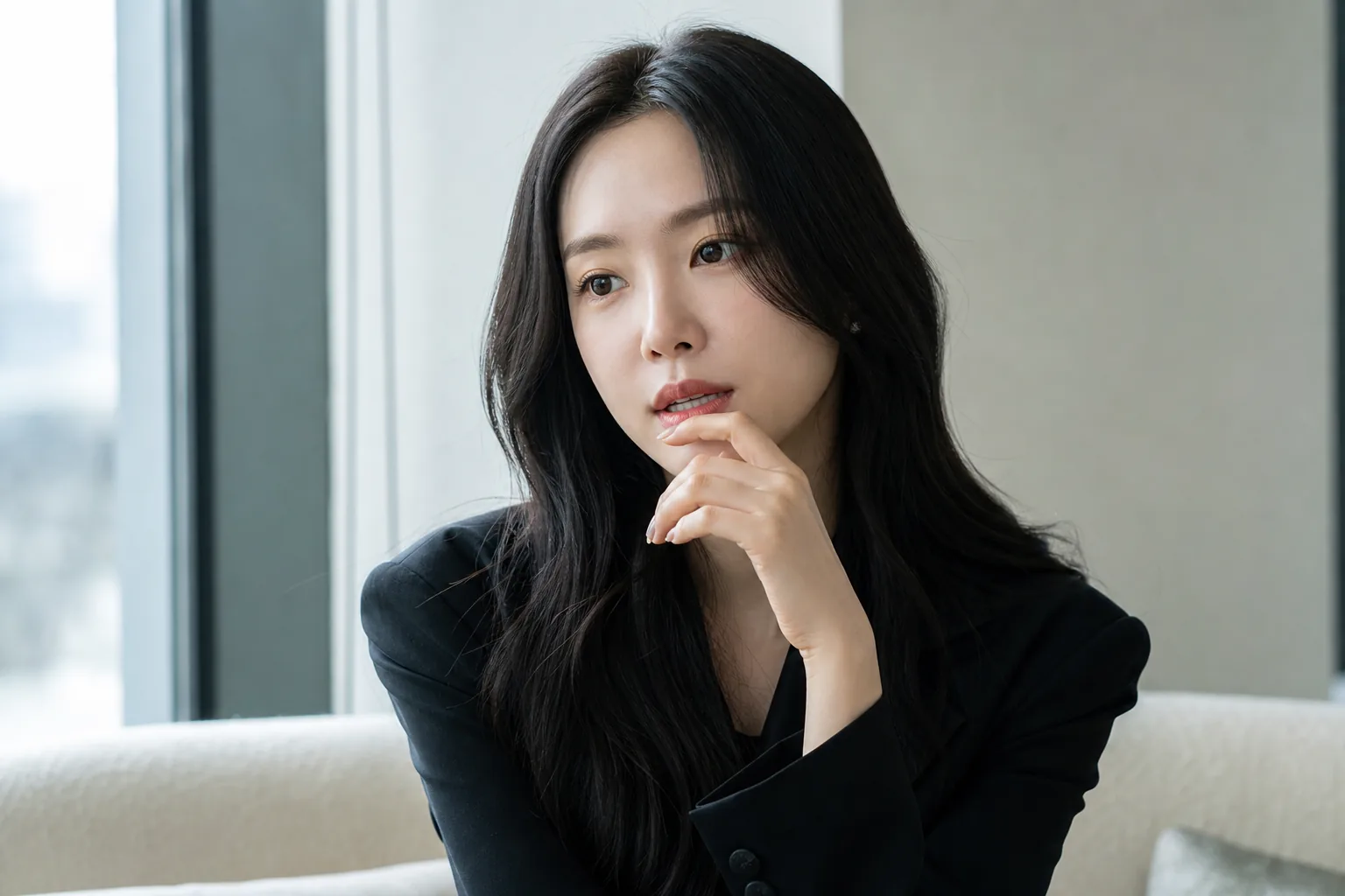 Korean actress discussing strict diet habits during interview