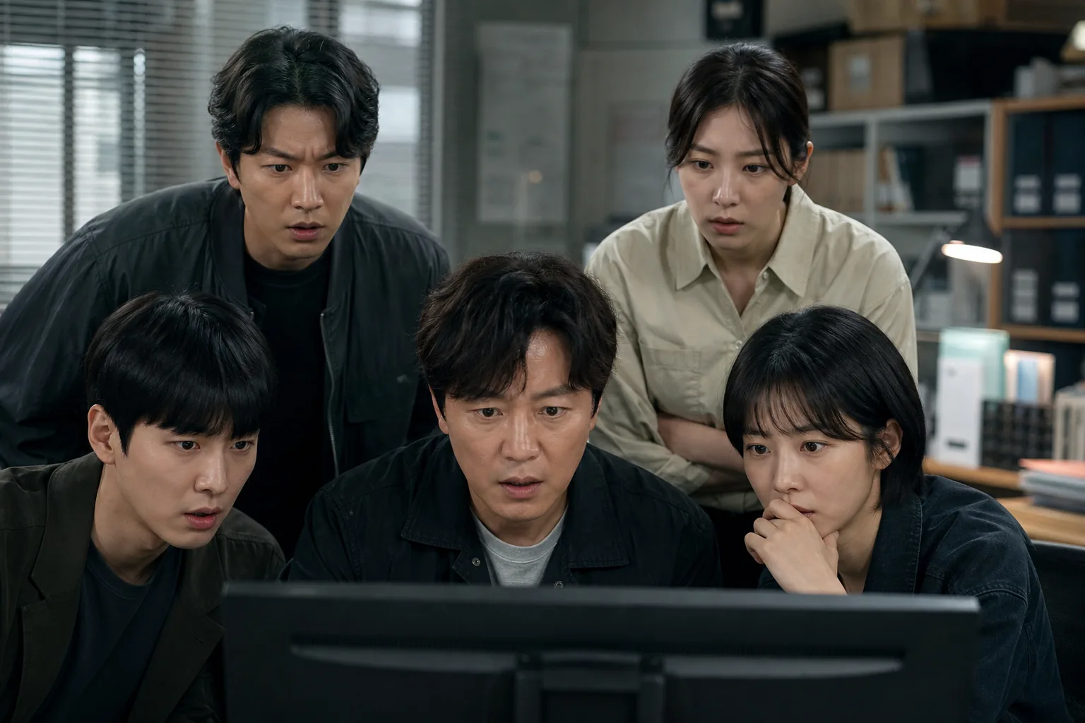 Korean television ratings control room showing a drama reaching a new peak