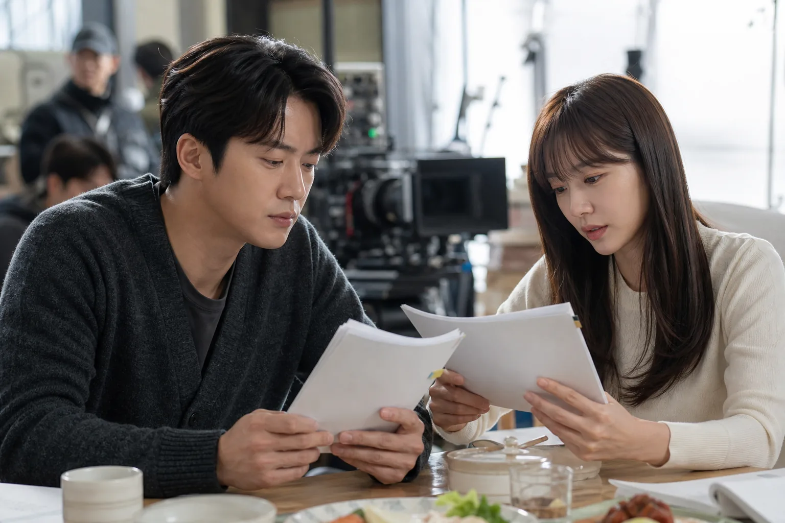 Ha Seok Jin and Hani rehearse emotional reunion scenes for Love on the Menu