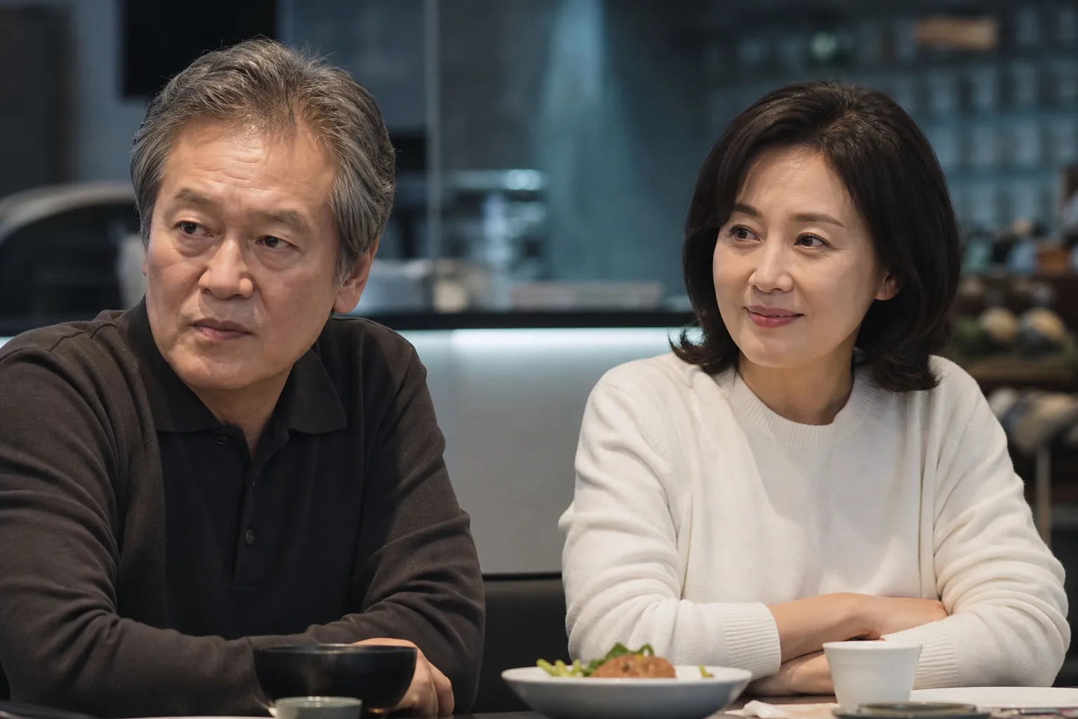 KBS family romance drama ensemble filming a warm dinner scene