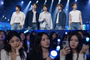 K-pop concert stage representing debate over CORTIS first tour