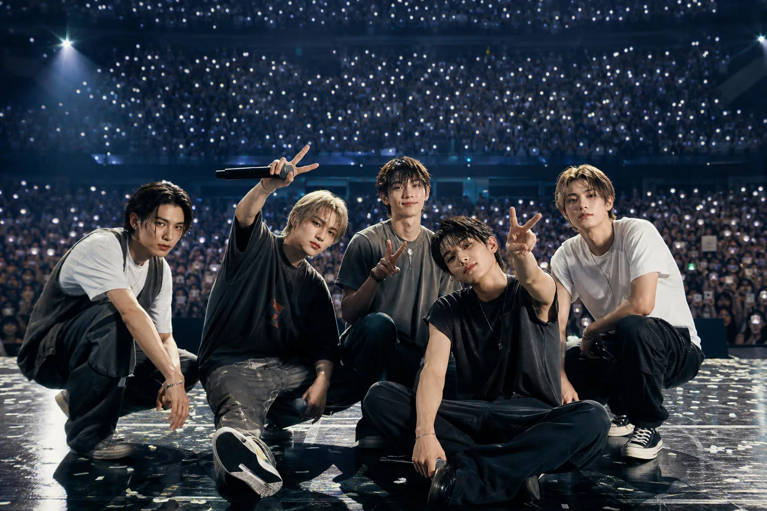 K-pop arena crowd image showing fan expectations at a rookie group concert