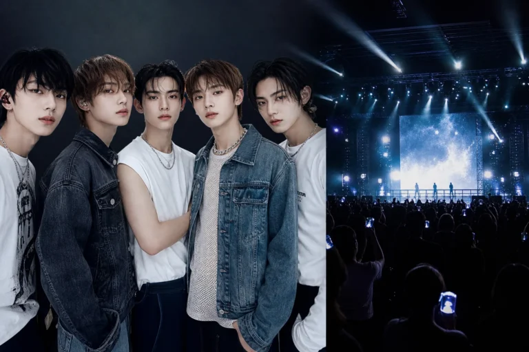 K-pop concert stage representing CORTIS first tour debate