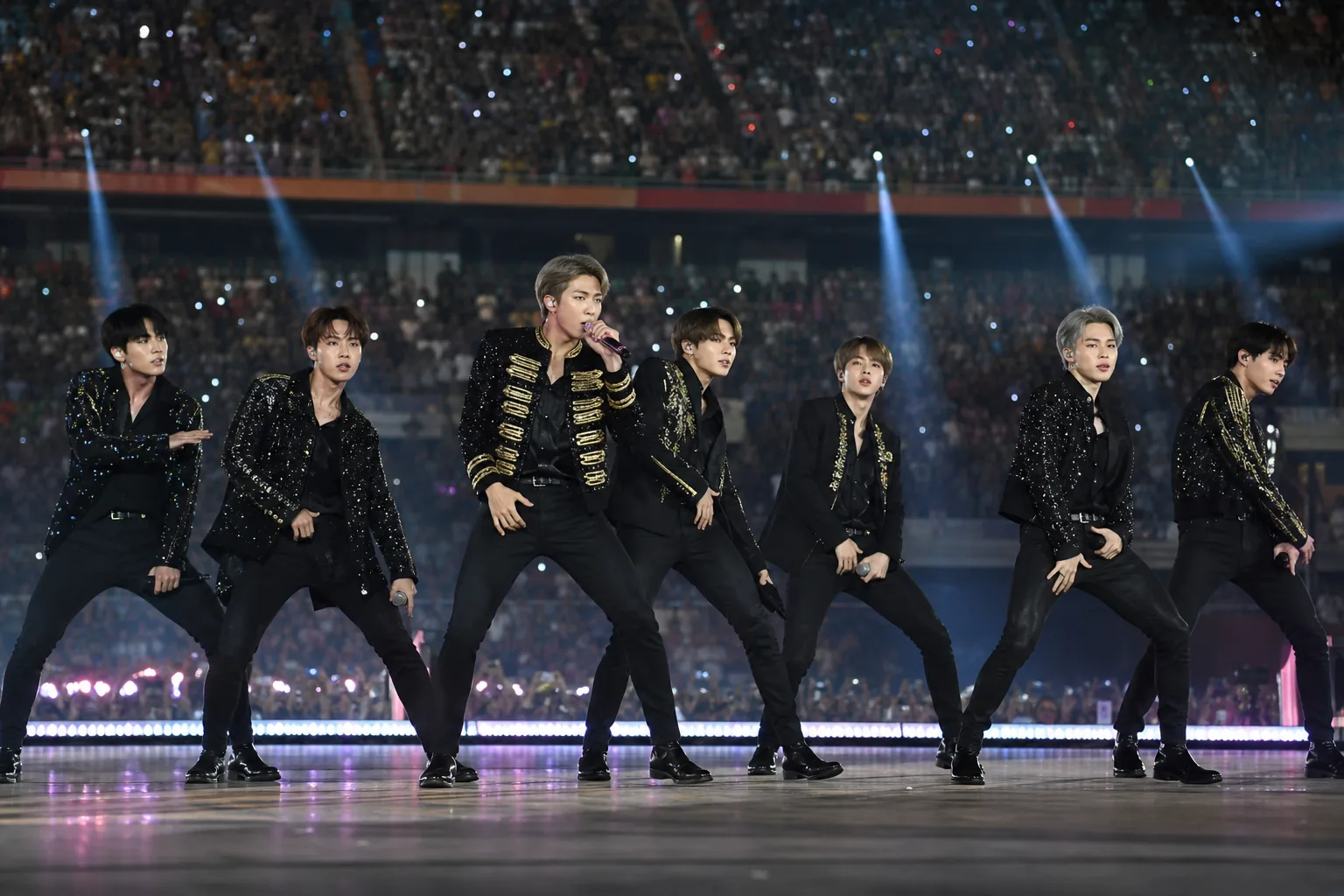 AI editorial image of fans watching a global K-pop and football event online