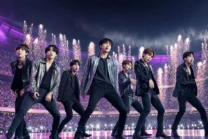 BTS World Cup halftime show inspired stadium concert scene