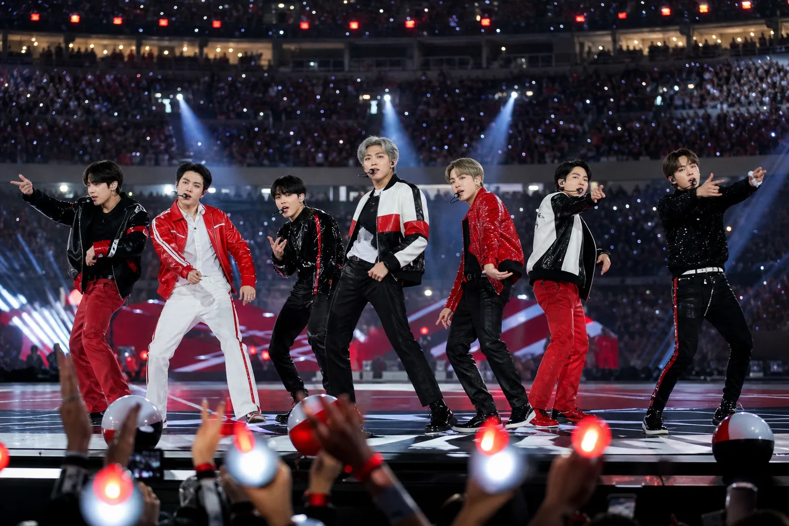 BTS Dynamite World Cup halftime show inspired performance scene