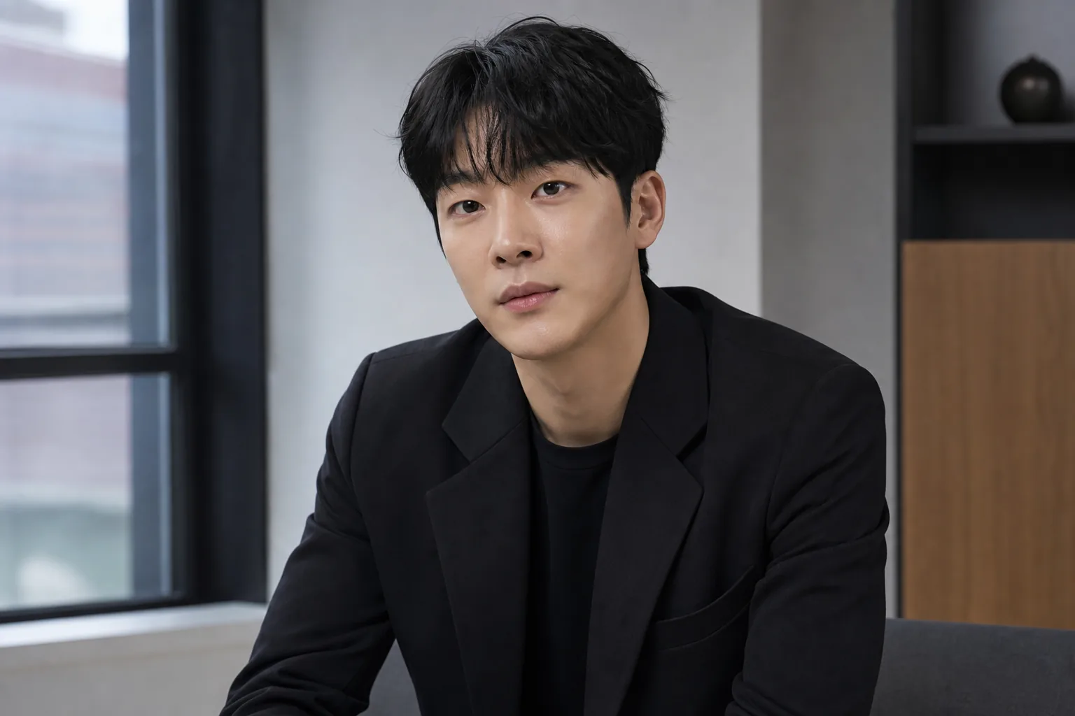 Korean actor reviewing a new agency contract before a drama launch