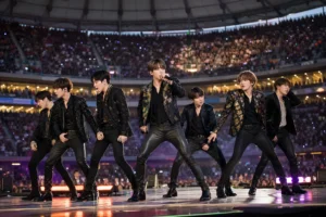BTS World Cup final halftime show spotlighting K-pop on a global football stage