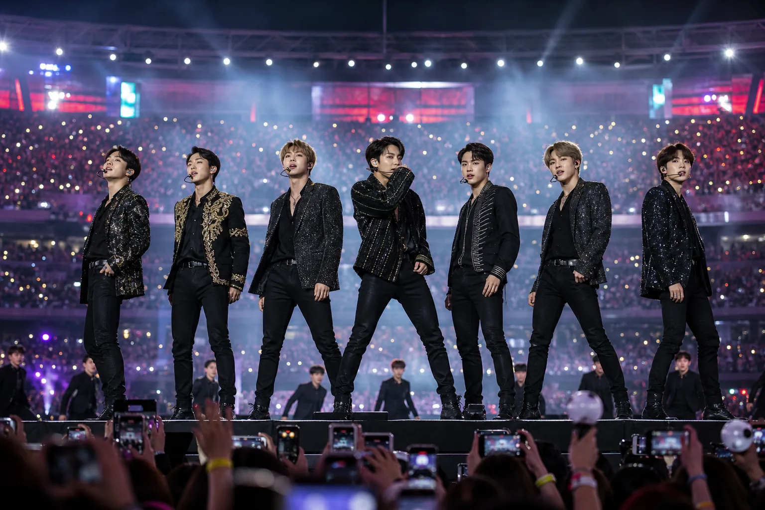 K-pop artists performing during an international football tournament celebration